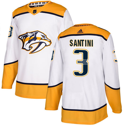 Adidas Nashville Predators 3 Steven Santini White Road Authentic Stitched Youth NHL Jersey